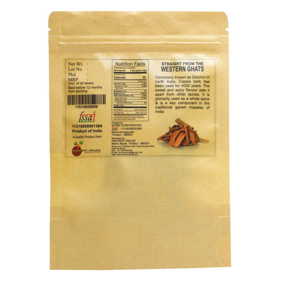 TOK (Tastes Of Kerala) Cinnamon Bark, Dalchini, Cassia Bark Raw, Natural Spice